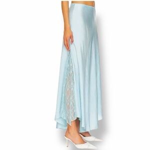 Free People Make You Mine Half Slip Maxi Skirt Women's L Blue Lace Romantic NEW